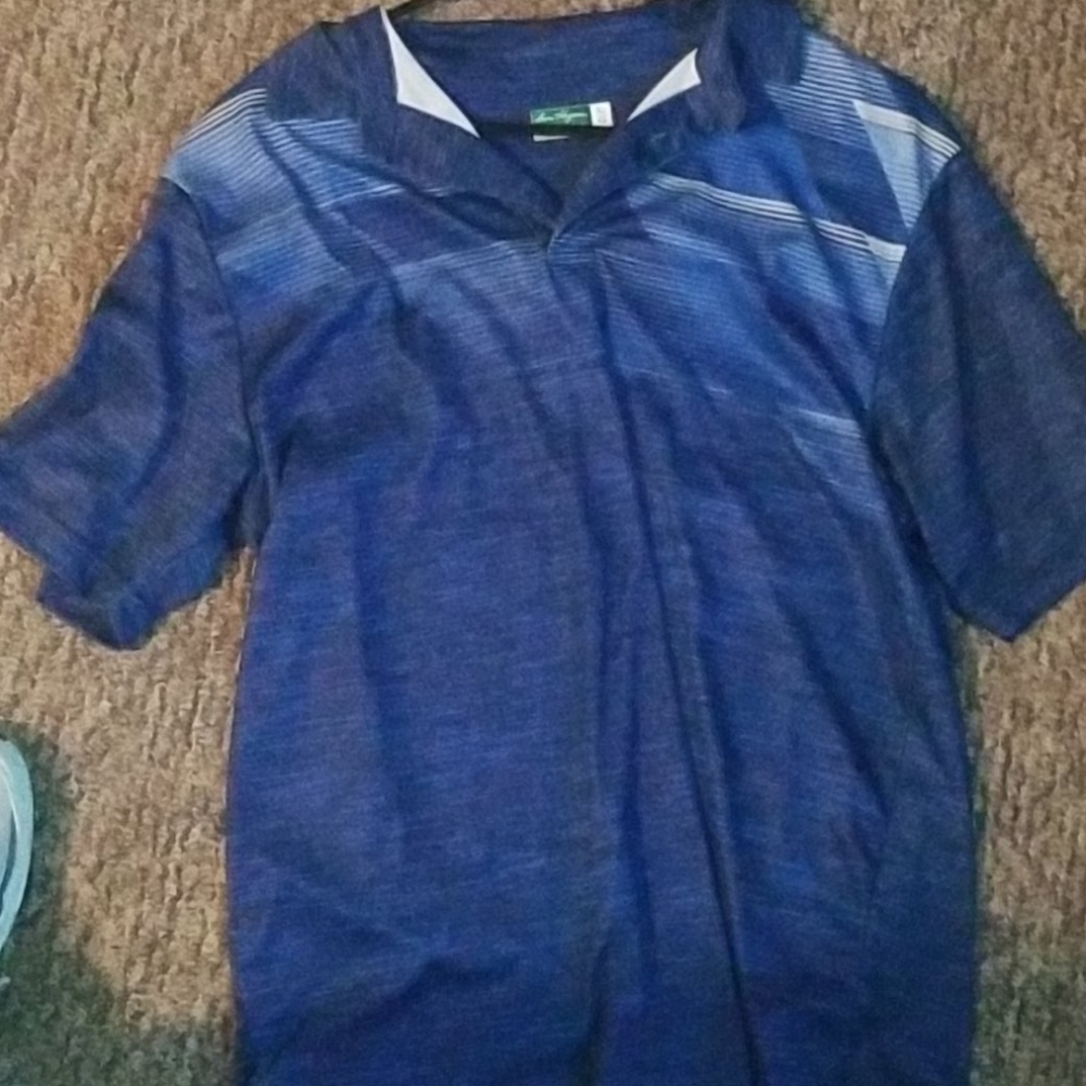 Blue silk polo